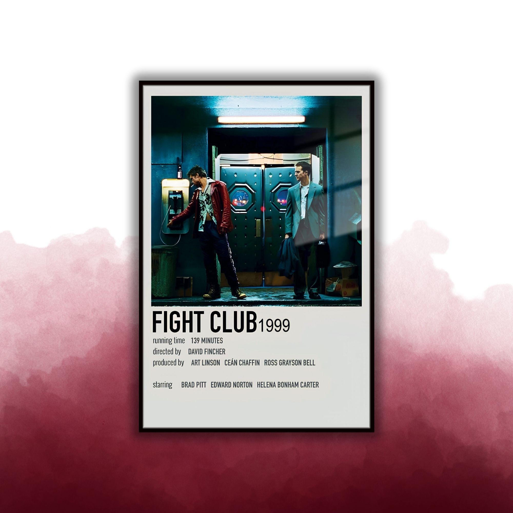 Metal Çerçeveli Temperli Cam Tablo Film Afişi Fight Club 1999