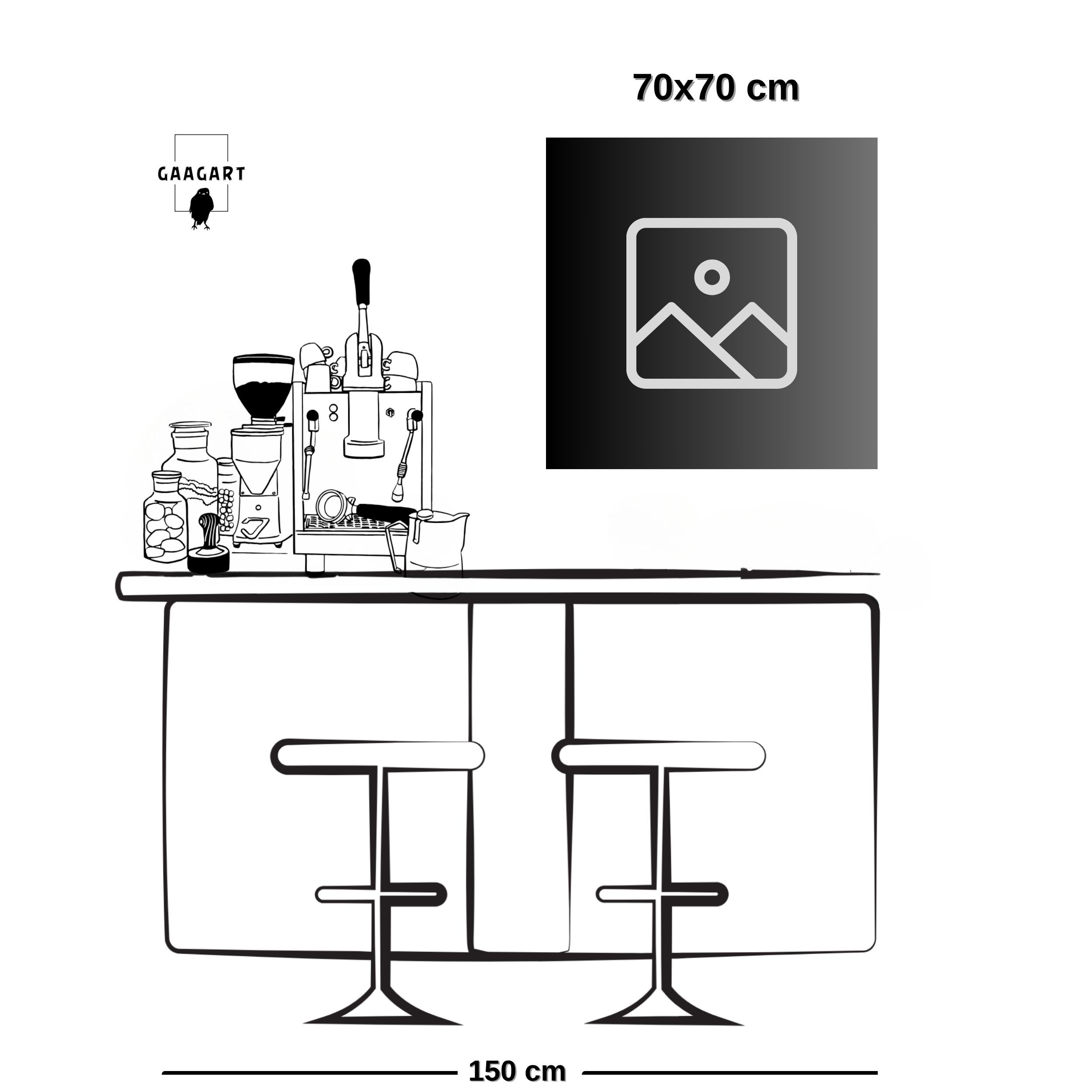 Kare Kanvas Tablo Minimalist Güneş Papatyalar ve At Silüeti