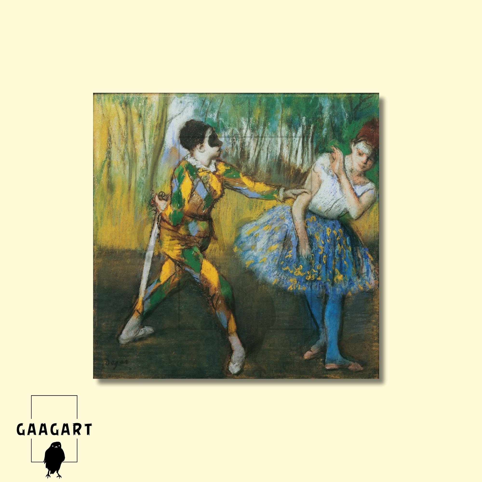 Kare Kanvas Tablo Ünlü Eserler Edgar Degas Harlekin Und Colombine
