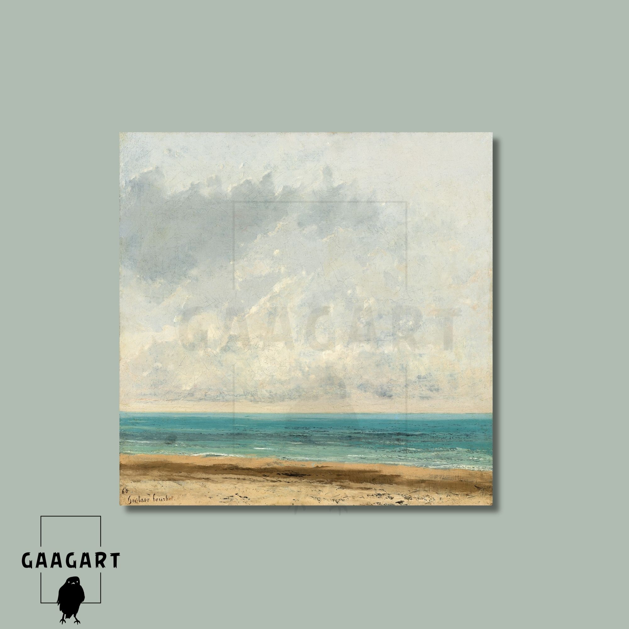 Kare Kanvas Tablo Ünlü Eserler Gustave Courbet-Calm Sea (1866)