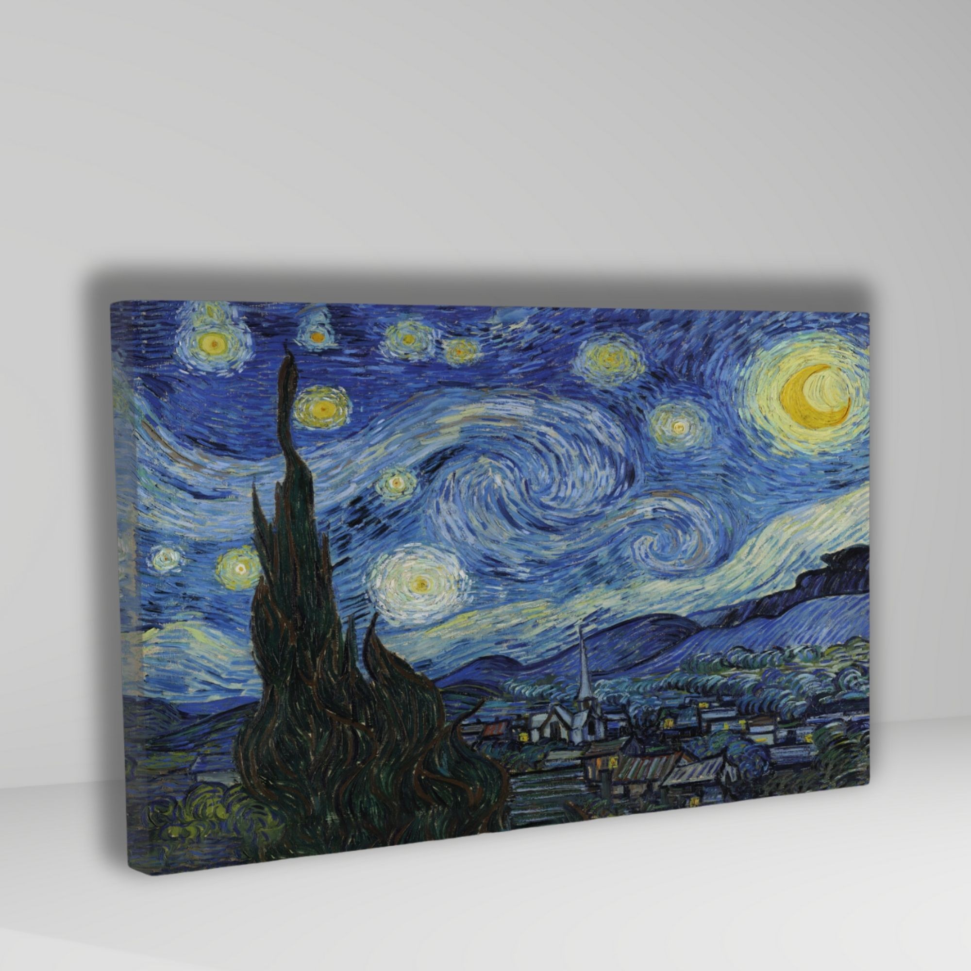 Tekli Yatay Kanvas Duvar Tablosu Vincent van Gogh Yıldızlı Gece