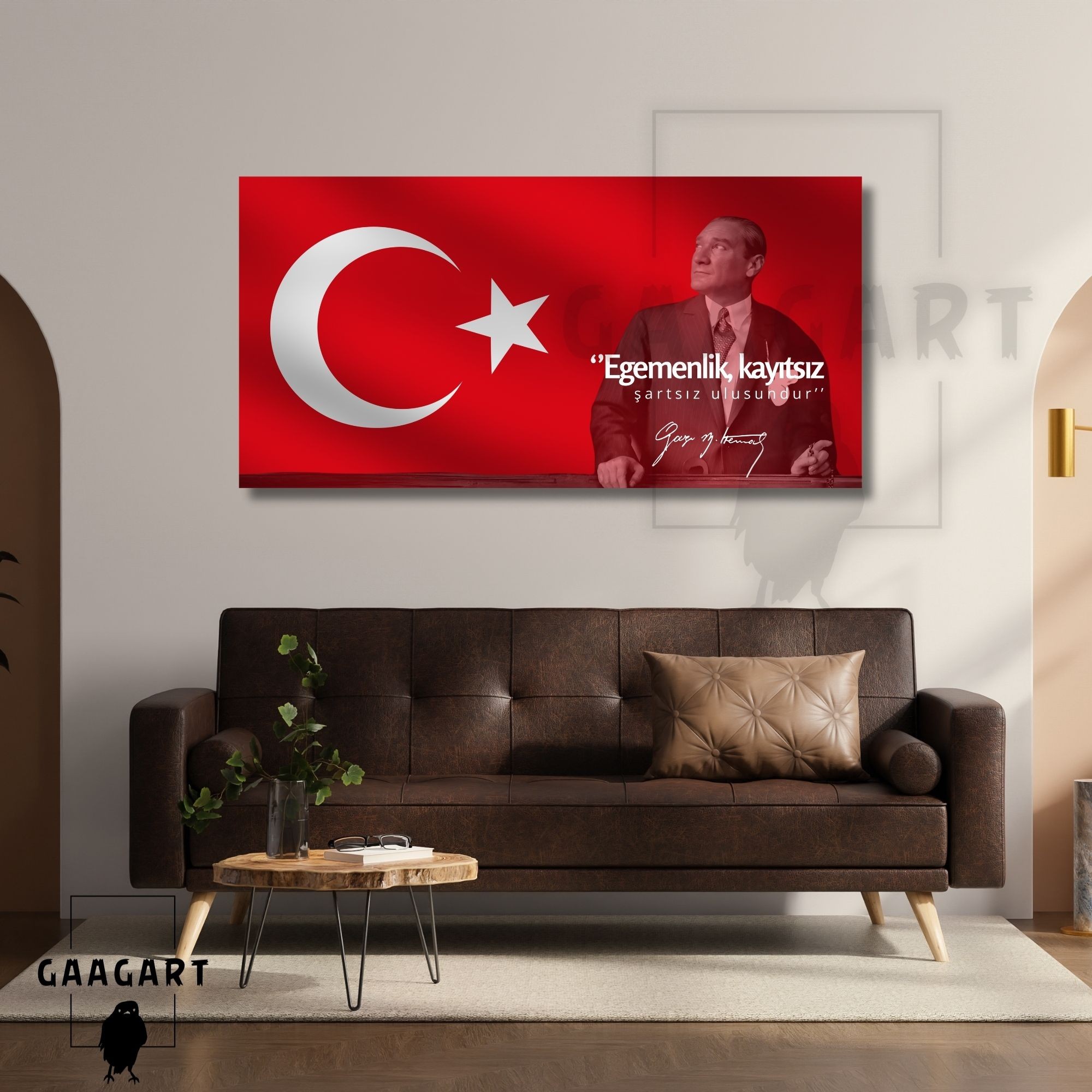 Panoramik Kanvas Makam Panosu Atatürk Sözleri ''Egemenlik, kayıtsız şartsız ulusundur. ''