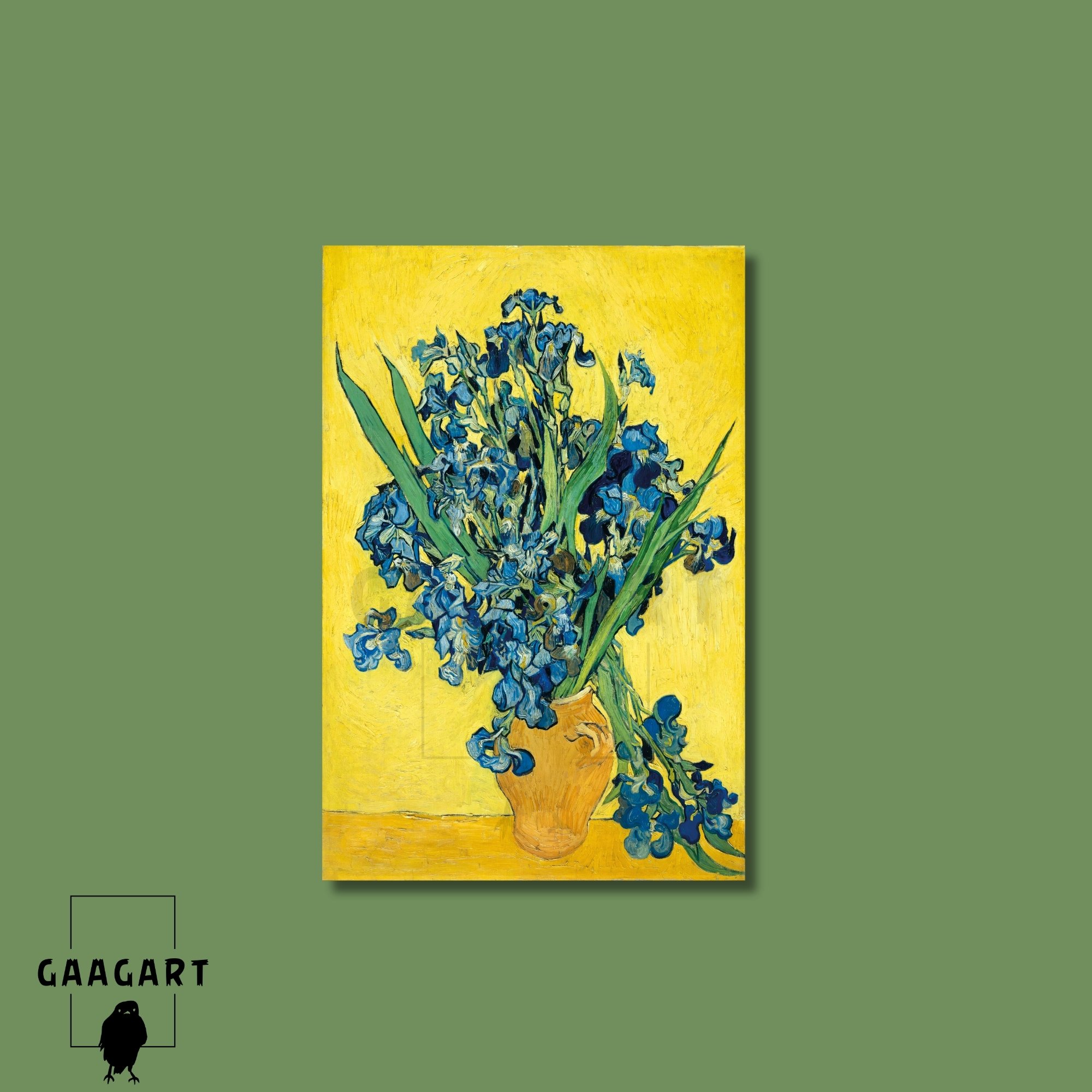 Tekli Dikey Kanvas Tablo Ünlü Eserler Van Gogh Irises