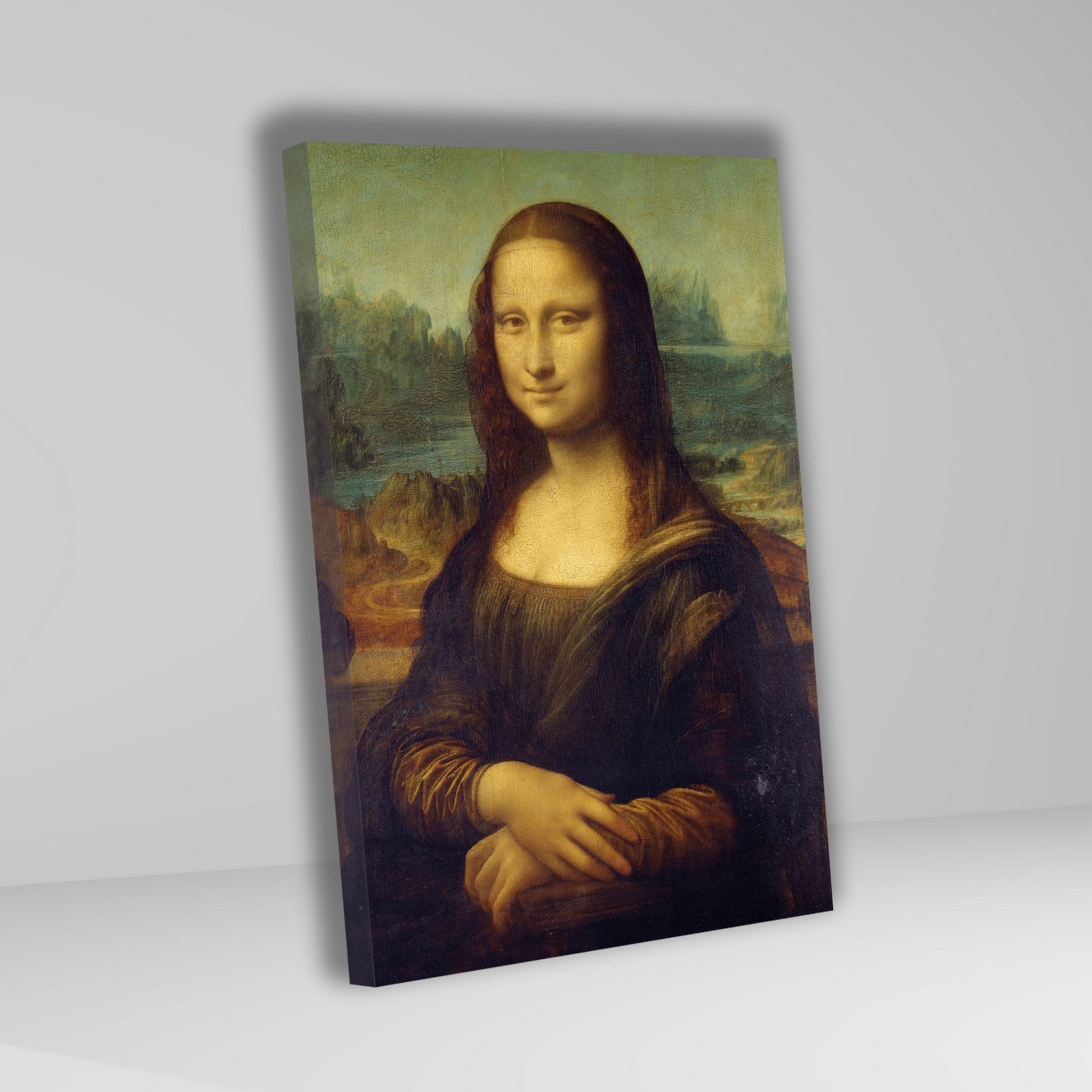 Tekli Dikey Kanvas Duvar Tablosu Leonardo da Vinci Mona Lisa