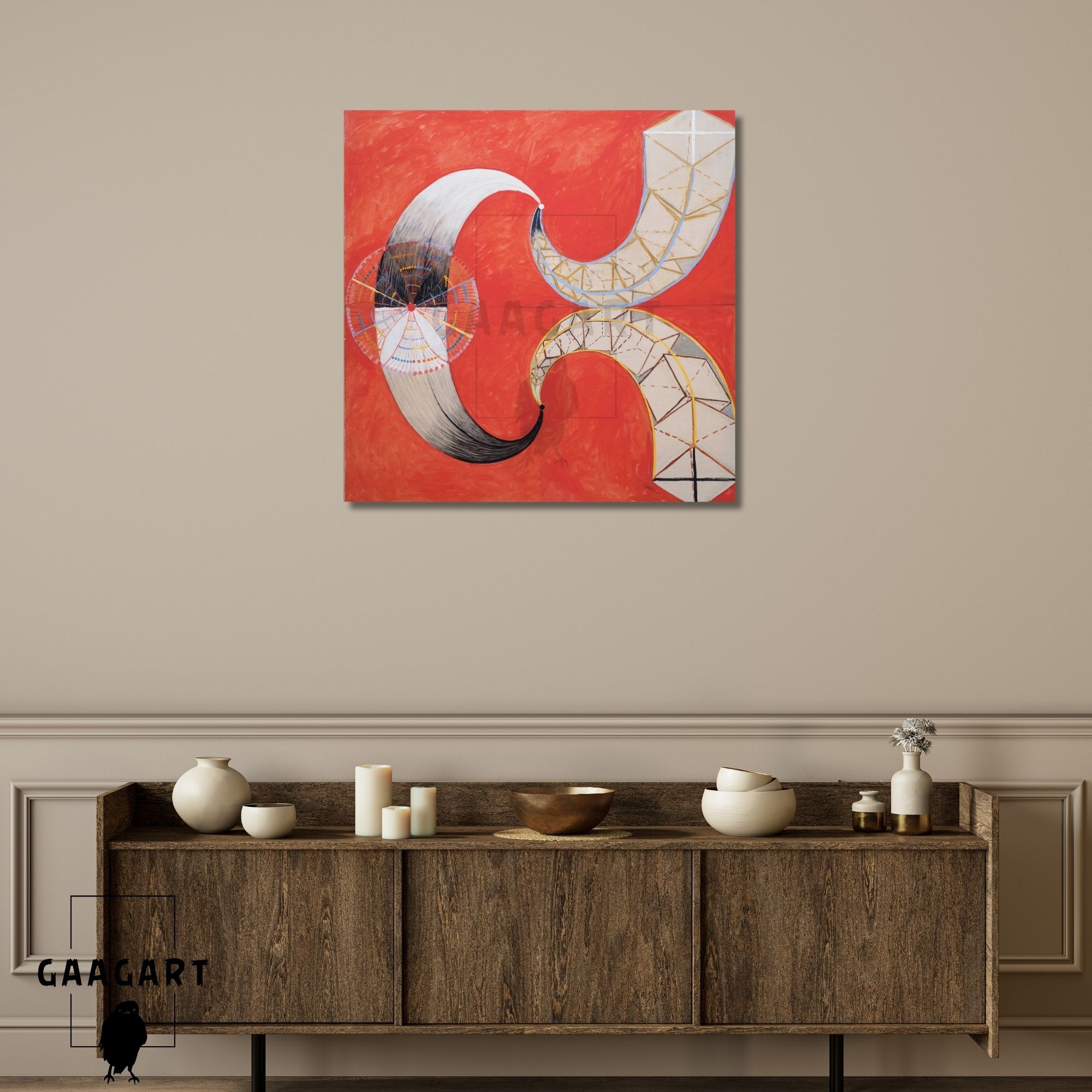 Kare Kanvas Tablo Ünlü Eserler Hilma af Klint-Group IX-SUW, The Swan, No. 9 (1915)