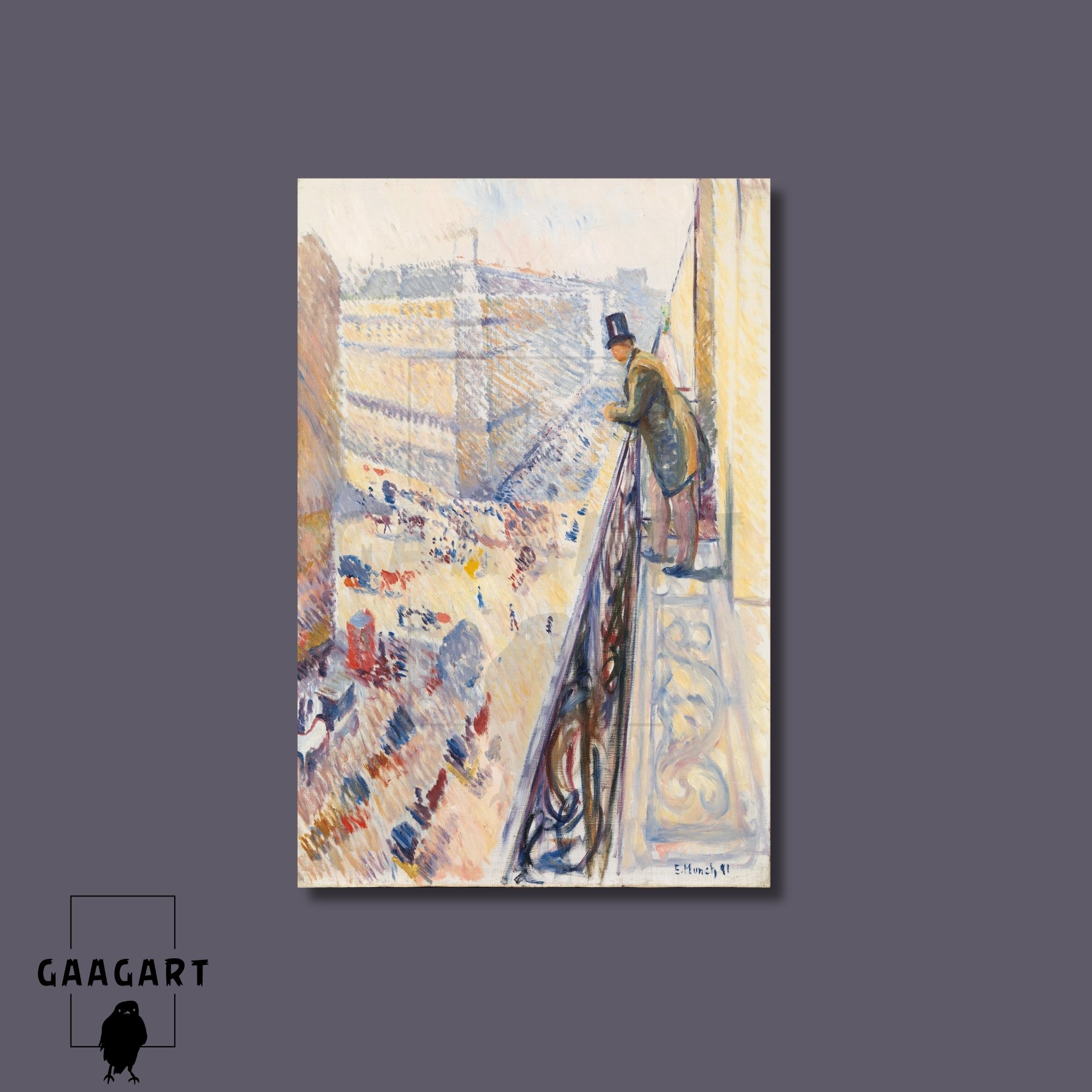 Tekli Dikey Kanvas Tablo Ünlü Eserler Schiele Rue Lafayette