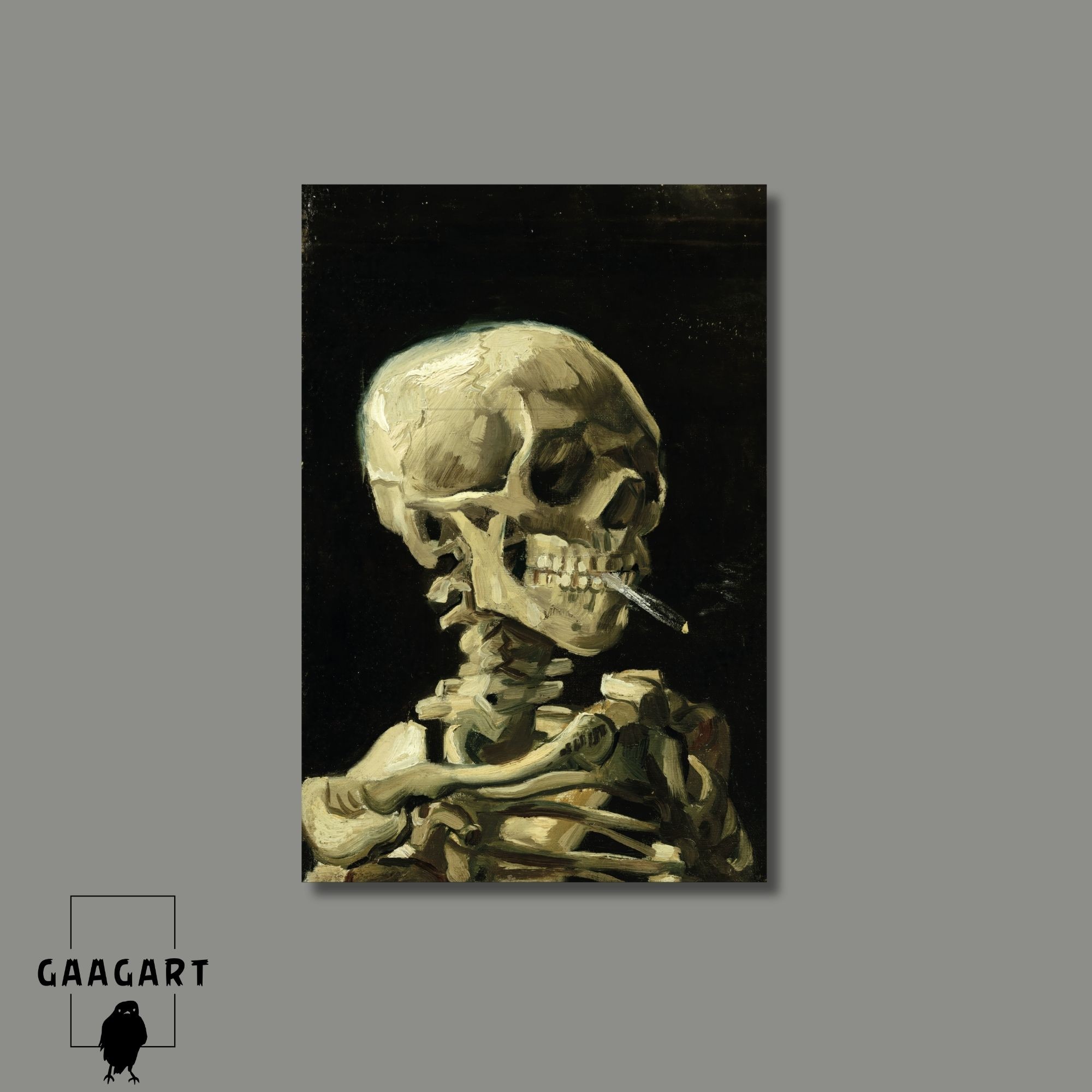 Tekli Dikey Kanvas Tablo Ünlü Eserler Van Gogh Head Of A Skeleton