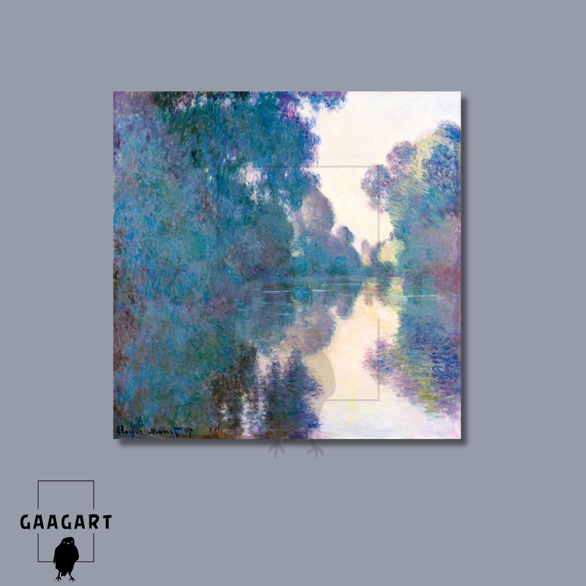 Kare Kanvas Ünlü Eserler Cloude Monet Siene'de Sabah