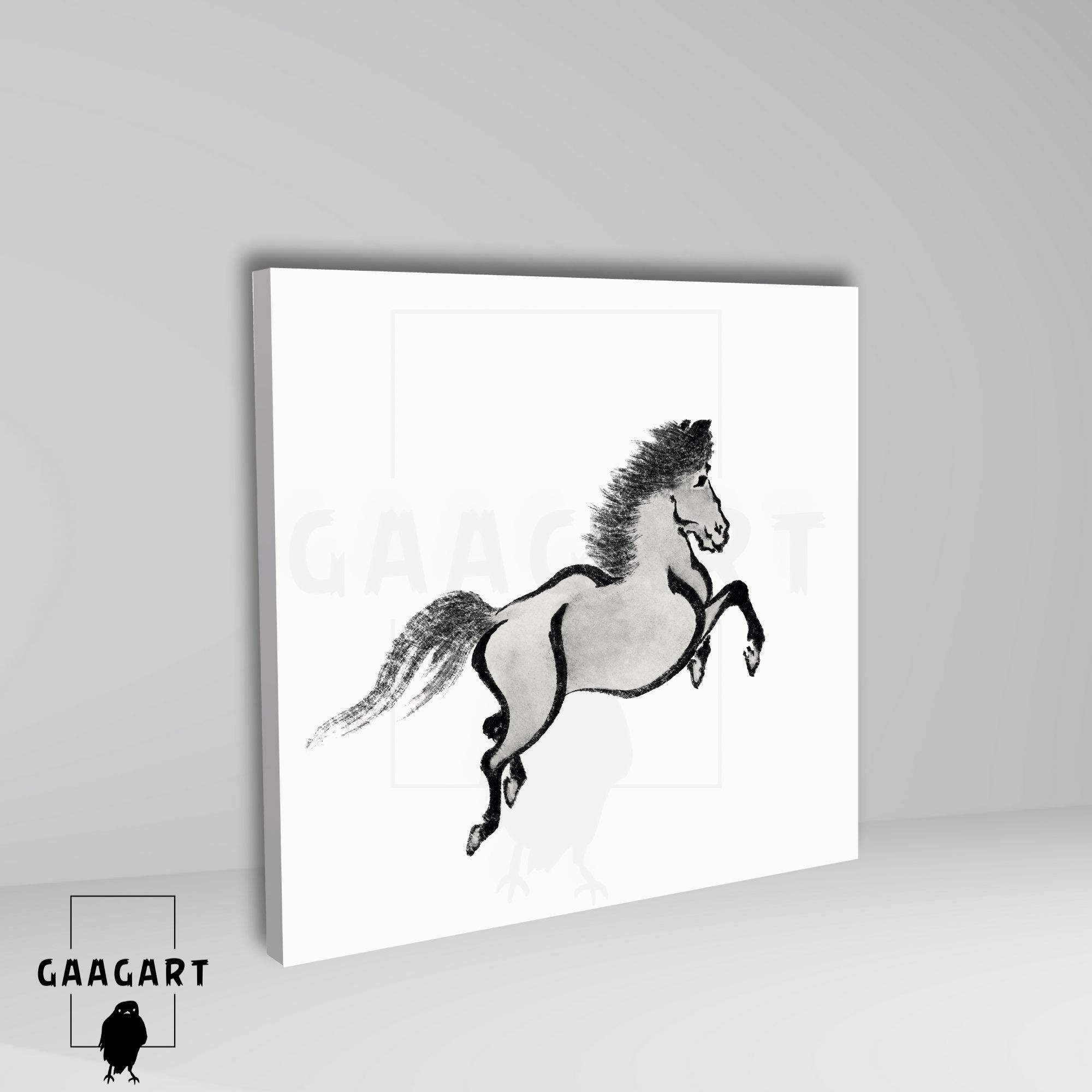 Kare Kanvas Tablo Ünlü Eserler Running Horse