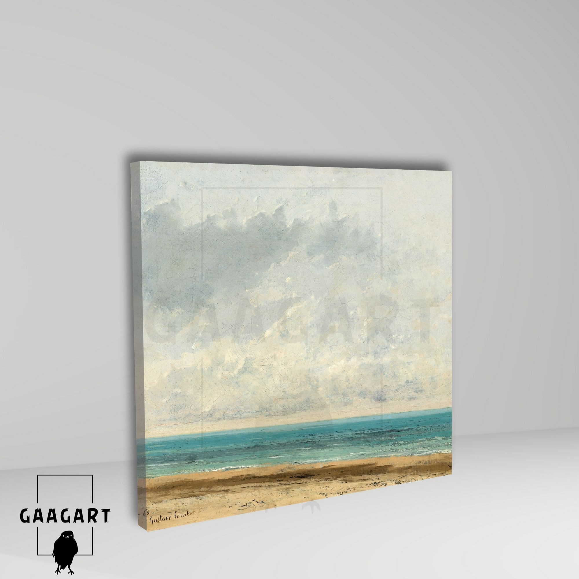 Kare Kanvas Tablo Ünlü Eserler Gustave Courbet-Calm Sea (1866)