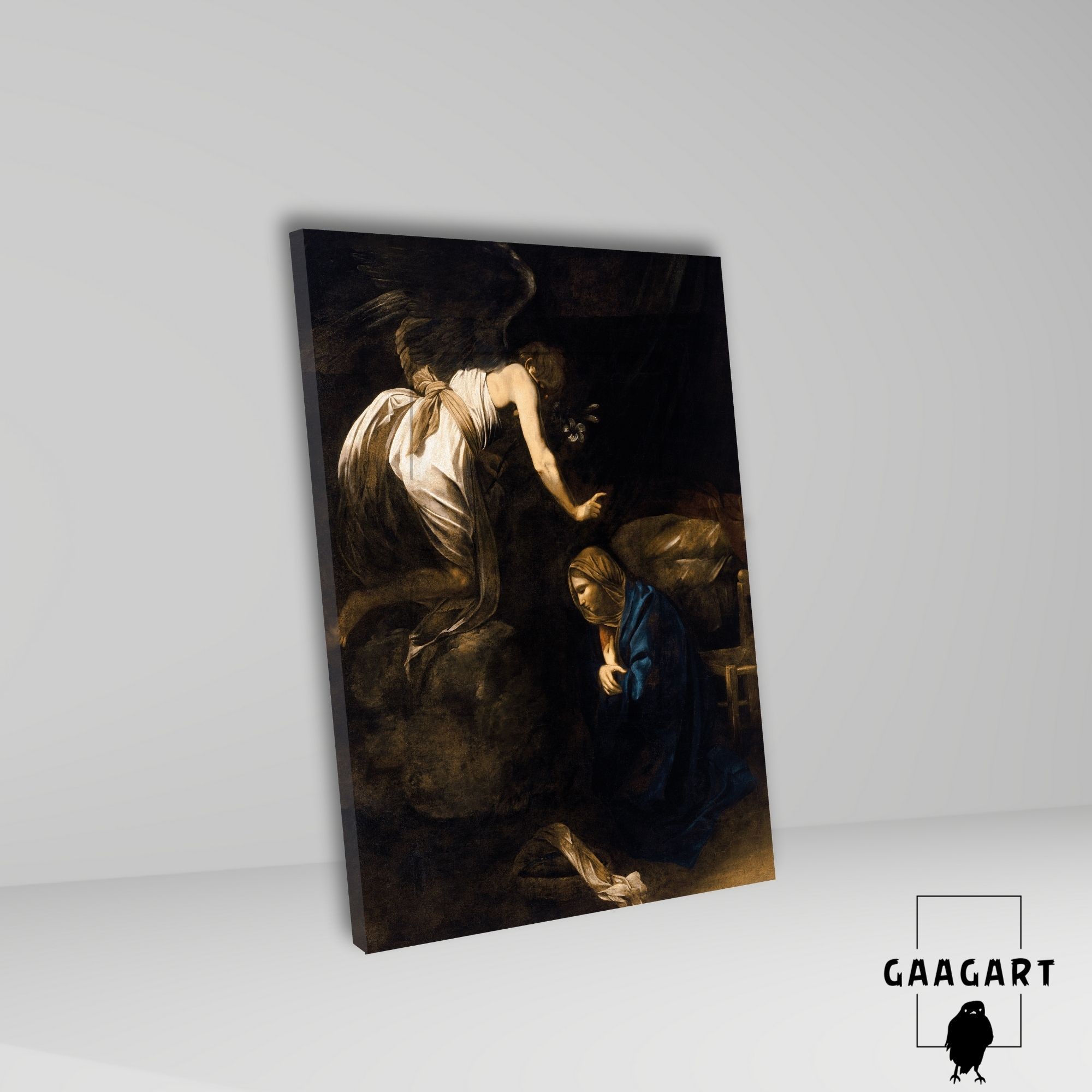 Tekli Dikey Kanvas Tablo Ünlü Eserler Caravaggio The Annunciation