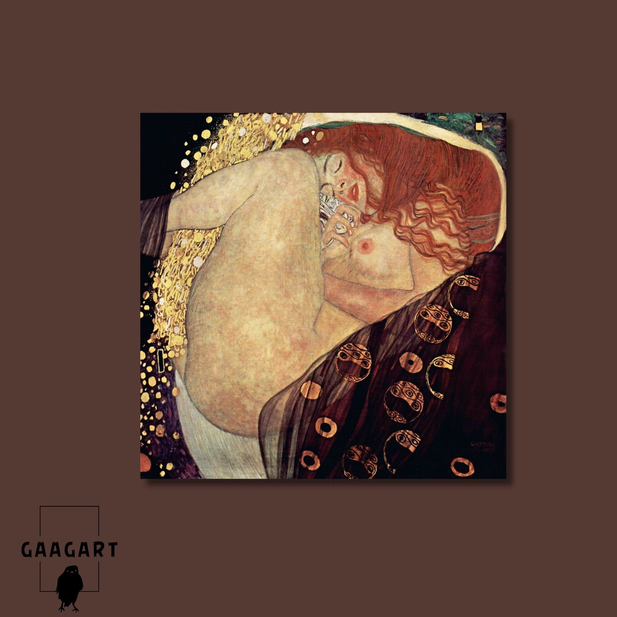 Kare Kanvas Tablo Ünlü Eserler Gustav Klimt Danae (Model 3)