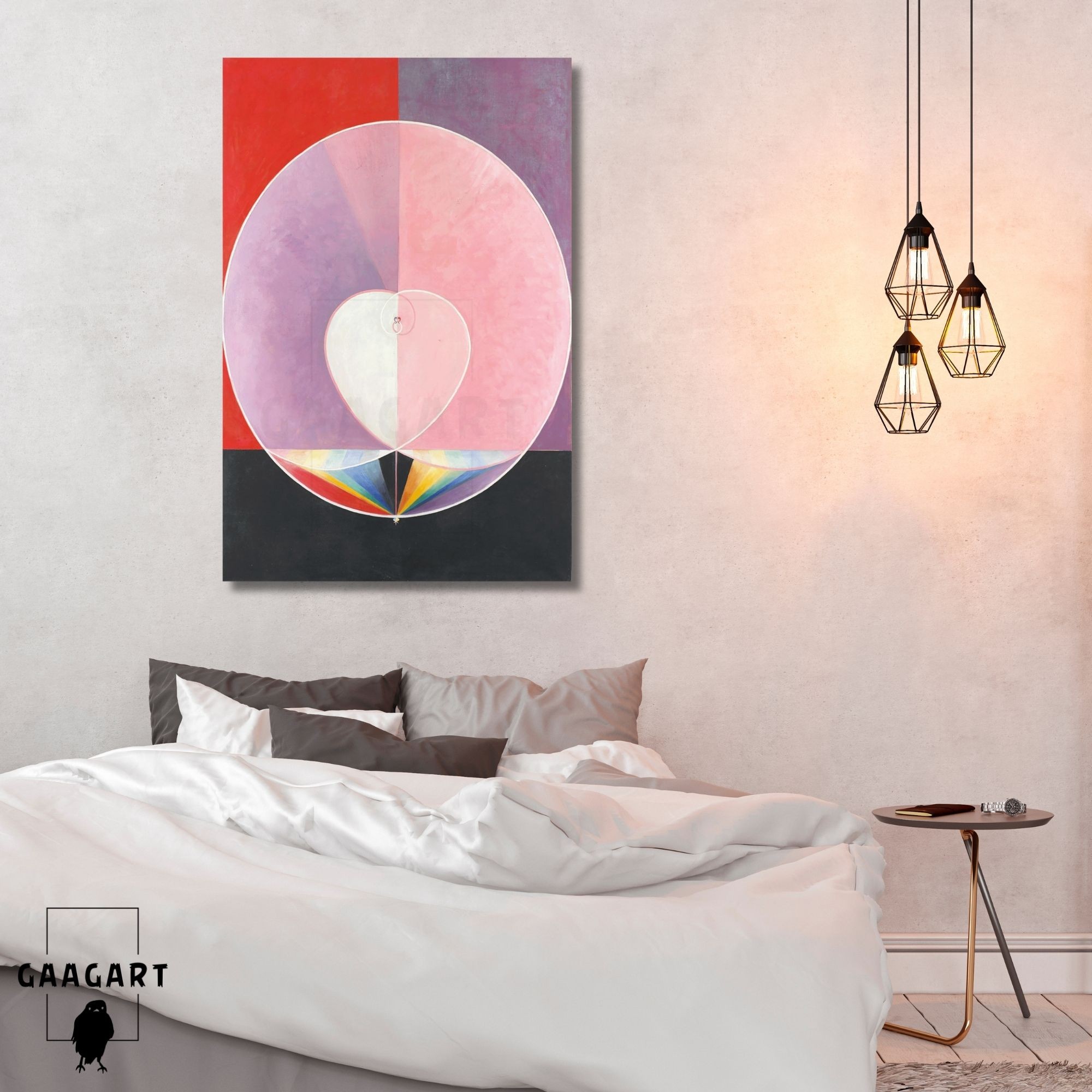 Tekli Dikey Kanvas Tablo Ünlü Eserler Hilma Af Klint Doves No II