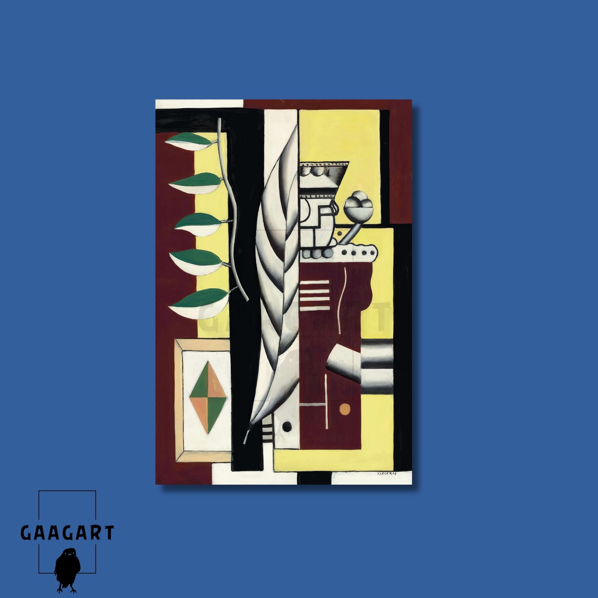 Tekli Dikey Kanvas Tablo Ünlü Eserler Fernand Leger Nature Morte Cartes