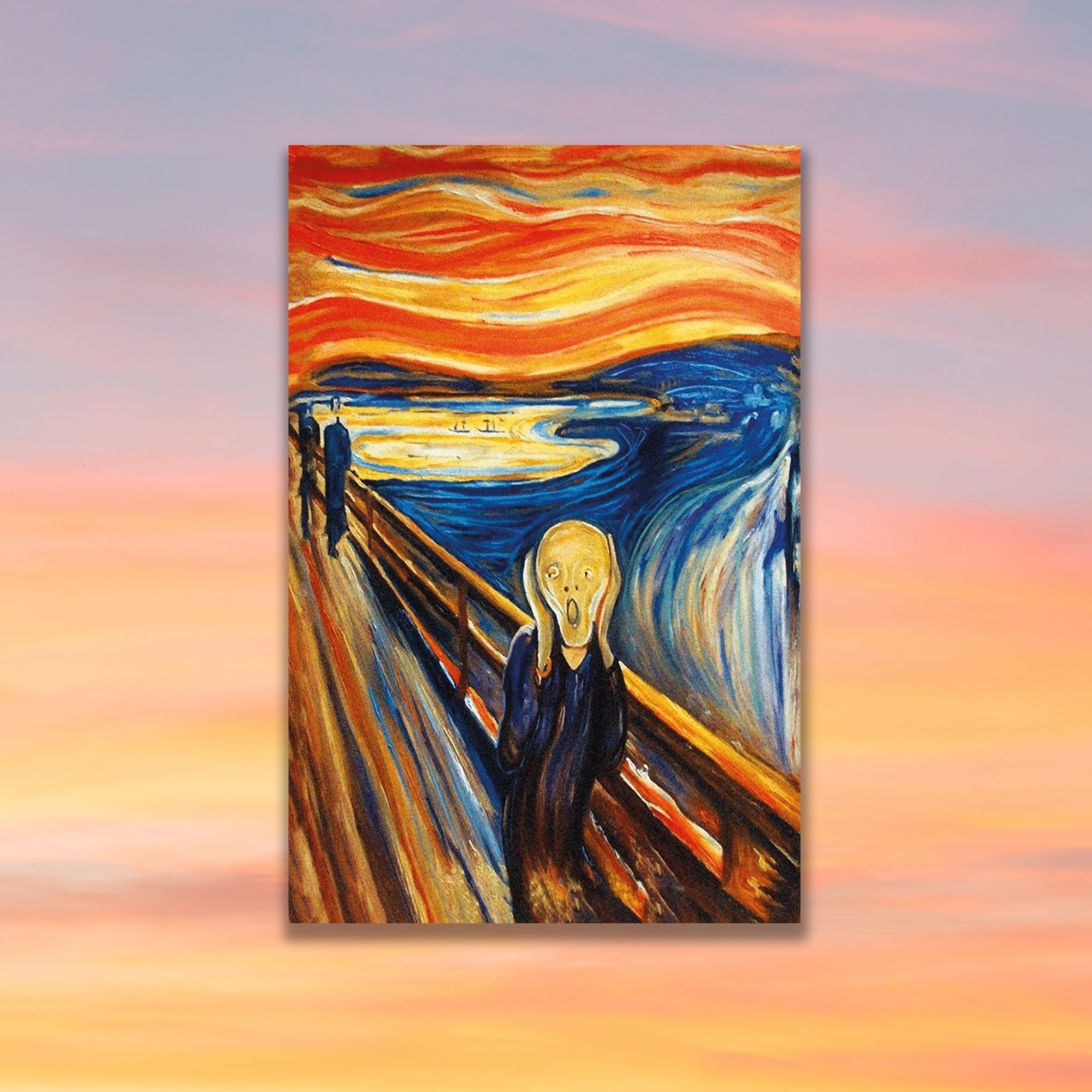 Tekli Dikey Kanvas Duvar Tablosu Edvard Munch Çığlık Eseri