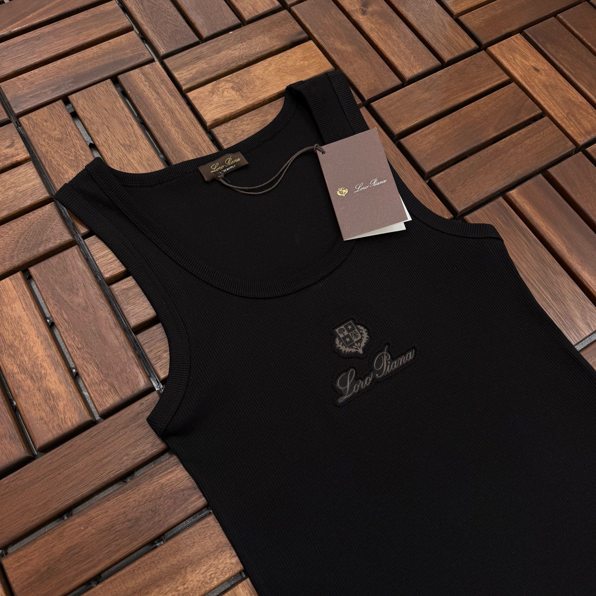 LORO PIANA Fitilli Logo Detaylı Siyah Kadın Atlet BES162