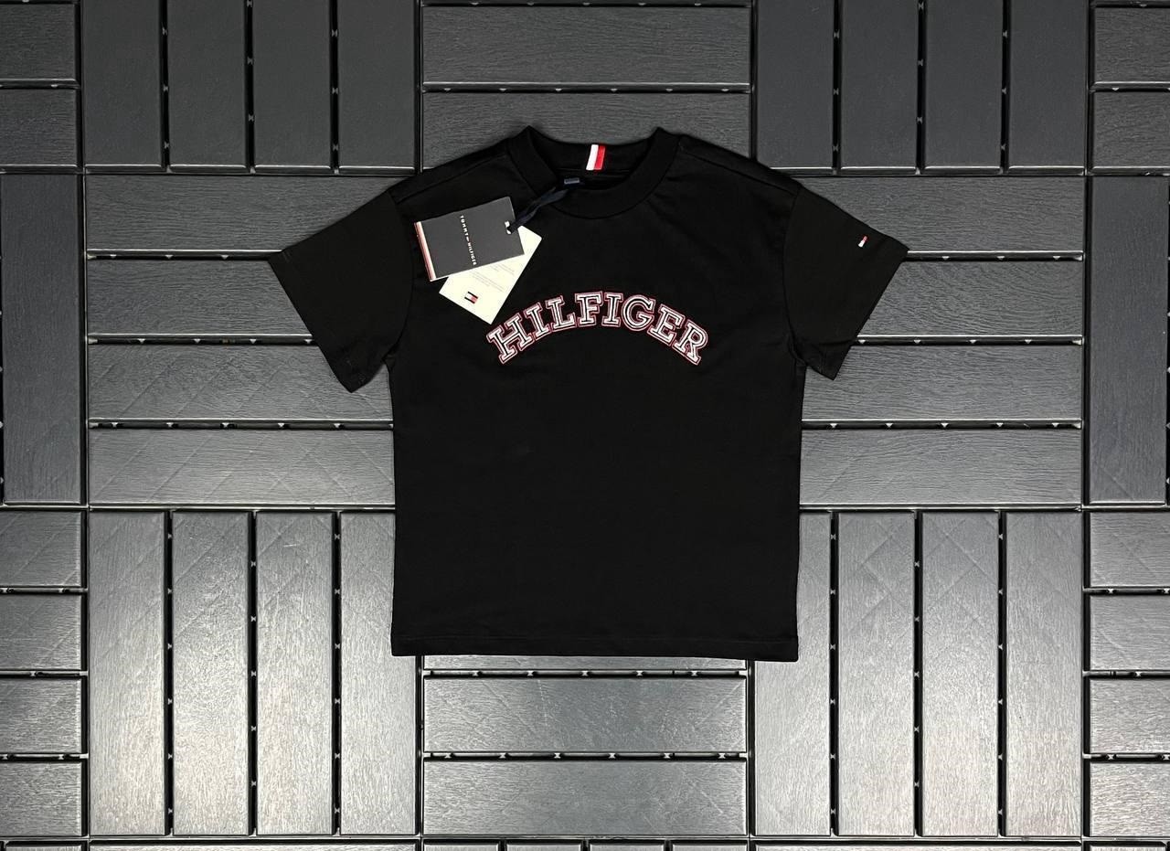TOMMY HILFIGER Nakış Yazı Detaylı Siyah Çocuk T-Shirt 81005
