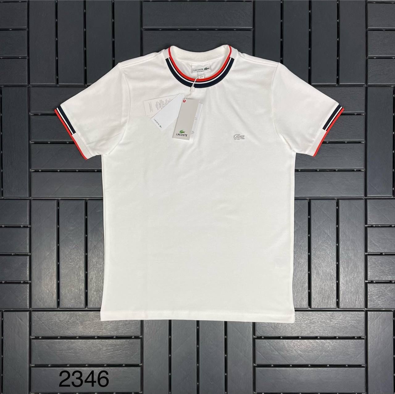 LACOSTE Yaka Detaylı Beyaz Erkek T-Shirt 2346