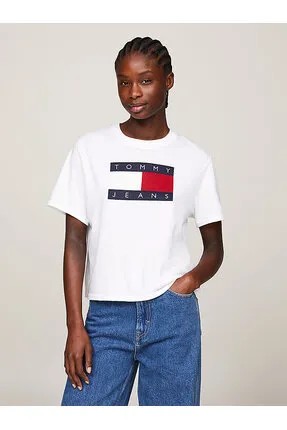 Tommy Jeans Beyaz Kadın T-shirt