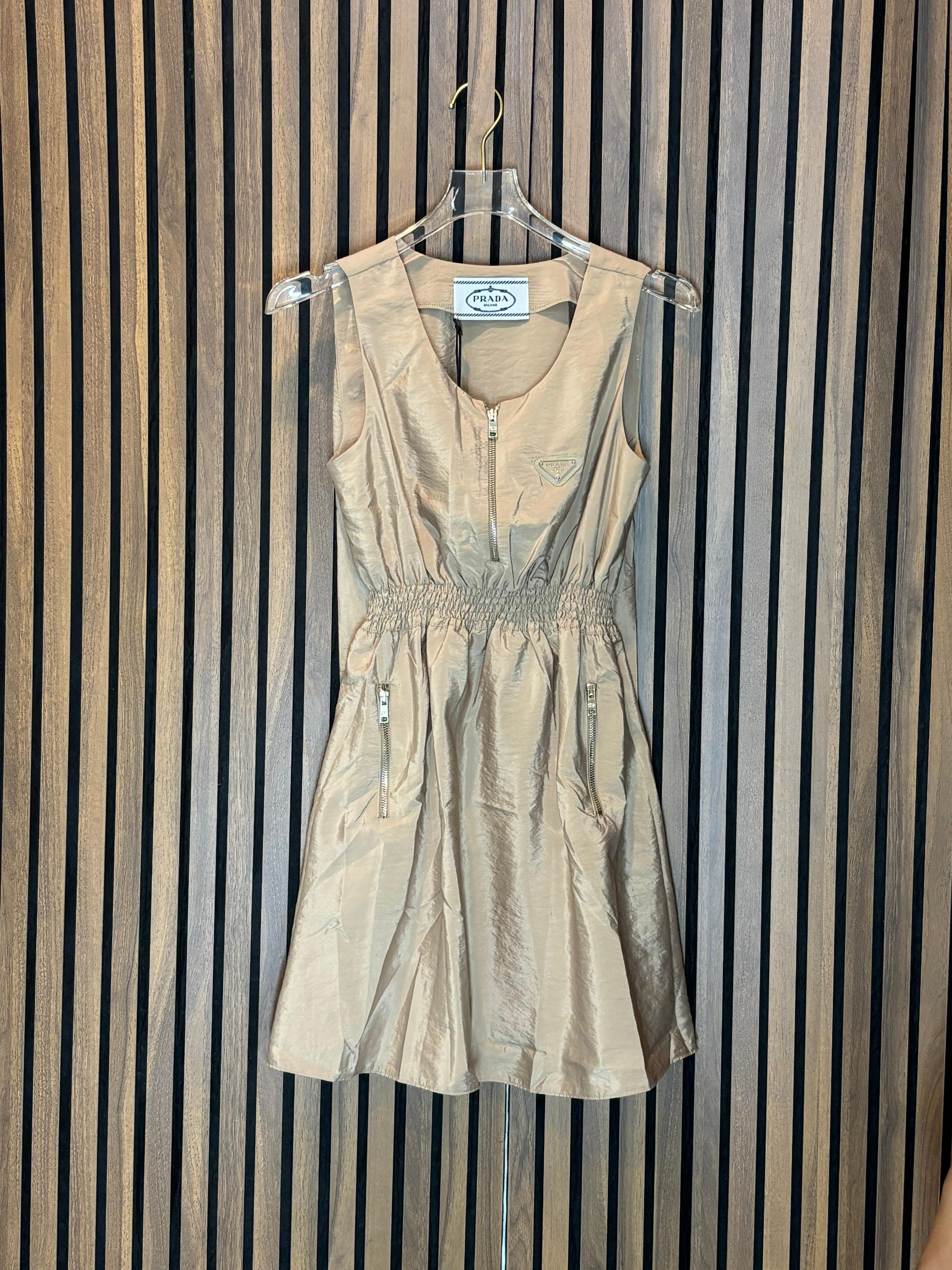 Prada Fermuarlı Bej Kadın Elbise 20508