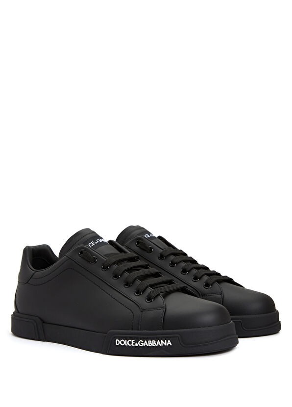 Dolce Gabbana Calfskin Nappa Portofine Sneakers Siyah