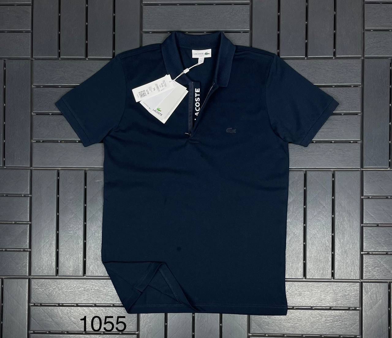 LACOSTE POLO YAKA FERMUAR VE LOGO DETAYLI LACIVERT T-SHIRT 1055
