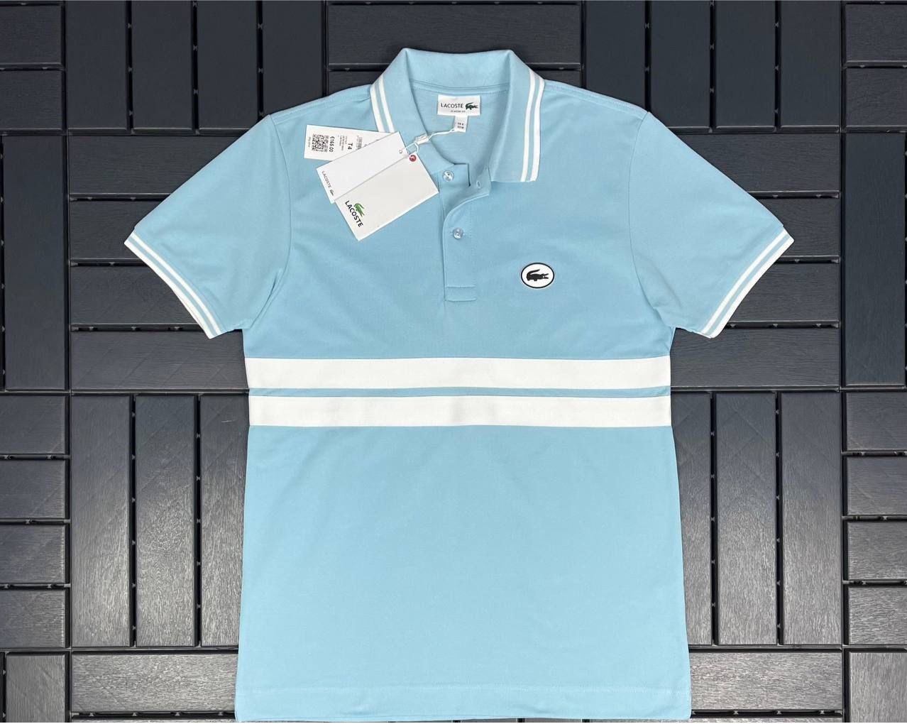 LACOSTE Logo Detaylı Polo Yaka Mavi Erkek T-Shirt 1352