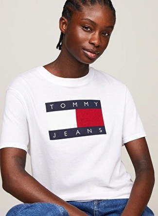 Tommy Jeans Beyaz Kadın T-shirt