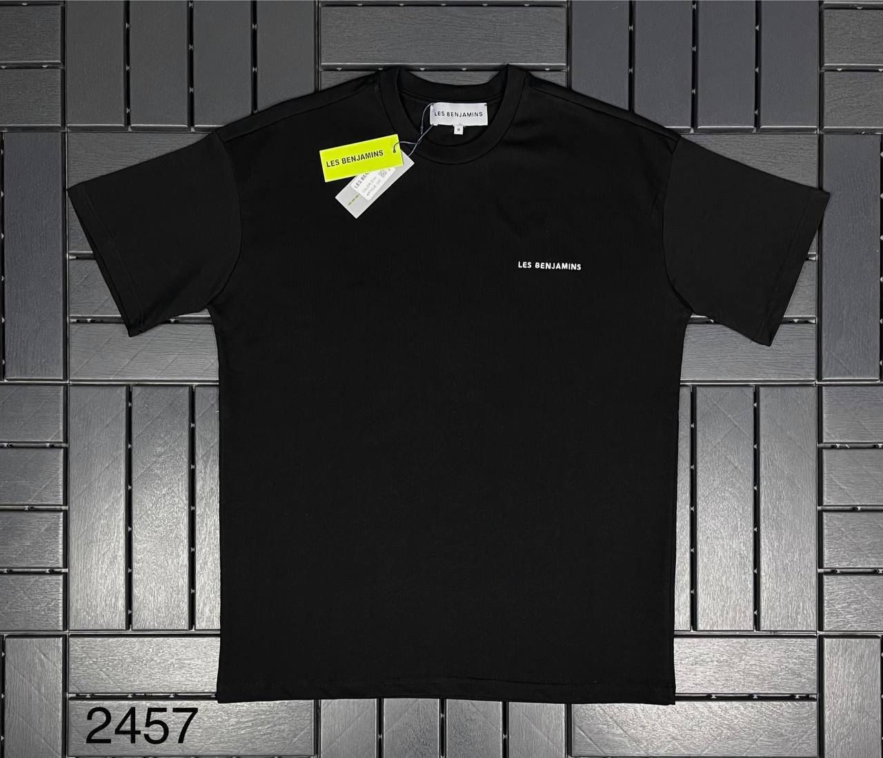 LES BENJAMINS Logo Detaylı Siyah Erkek T-Shirt 2457