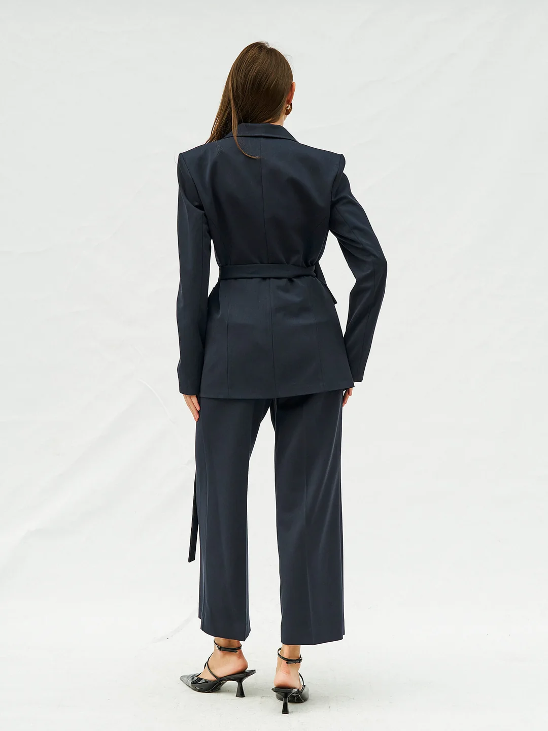 Berhani Kruvaze Kapamalı Kendinden Kemerli Ceket 130974 