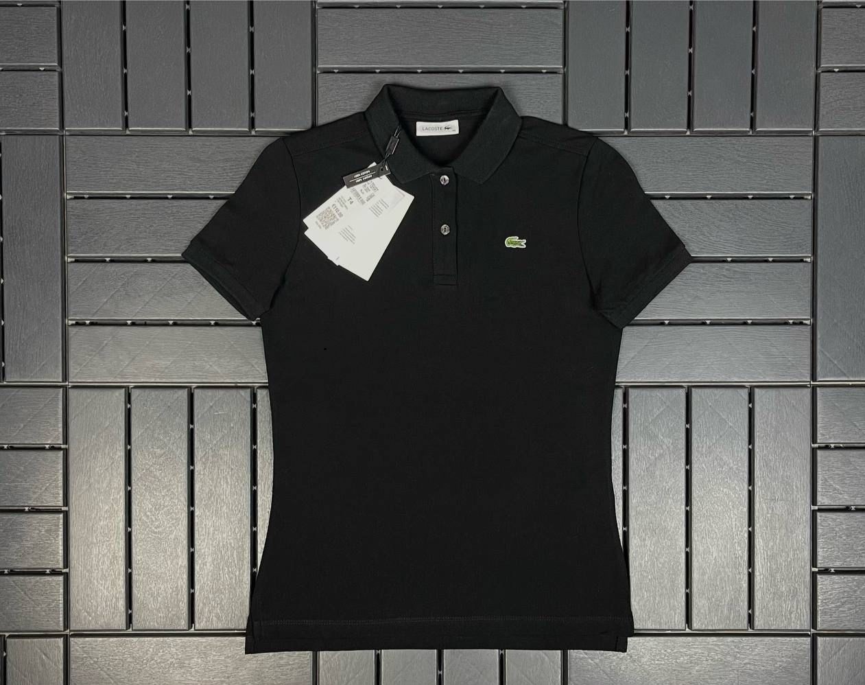 LACOSTE Polo Yakalı Siyah Kadın T-Shirt 3007