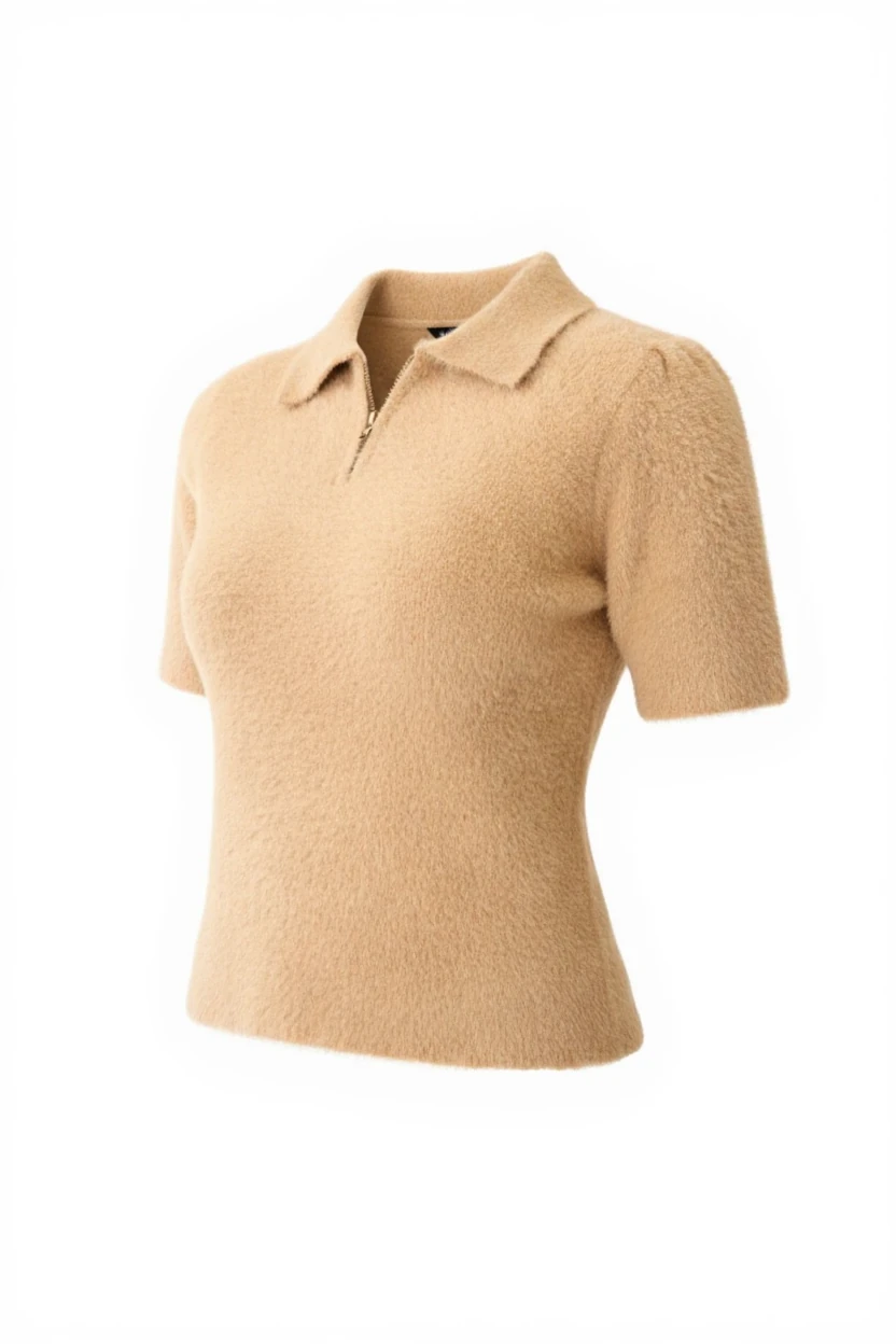 Berhani Yarım Fermuar Bej Kadın Triko 280B