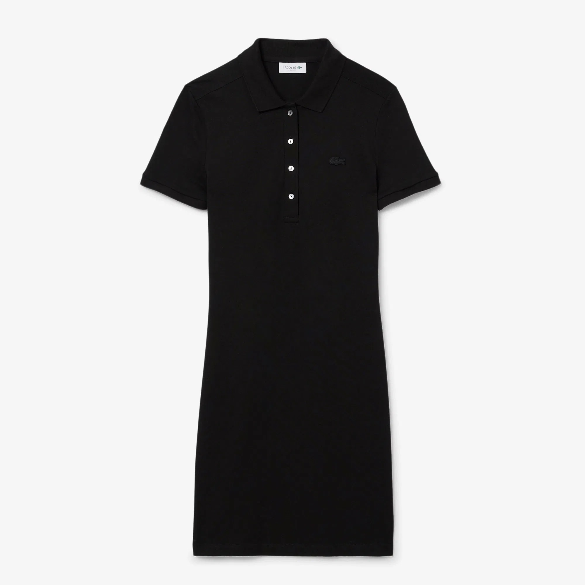Lacoste Kadın Slim Fit Kısa Kollu Polo Yaka Siyah Elbise