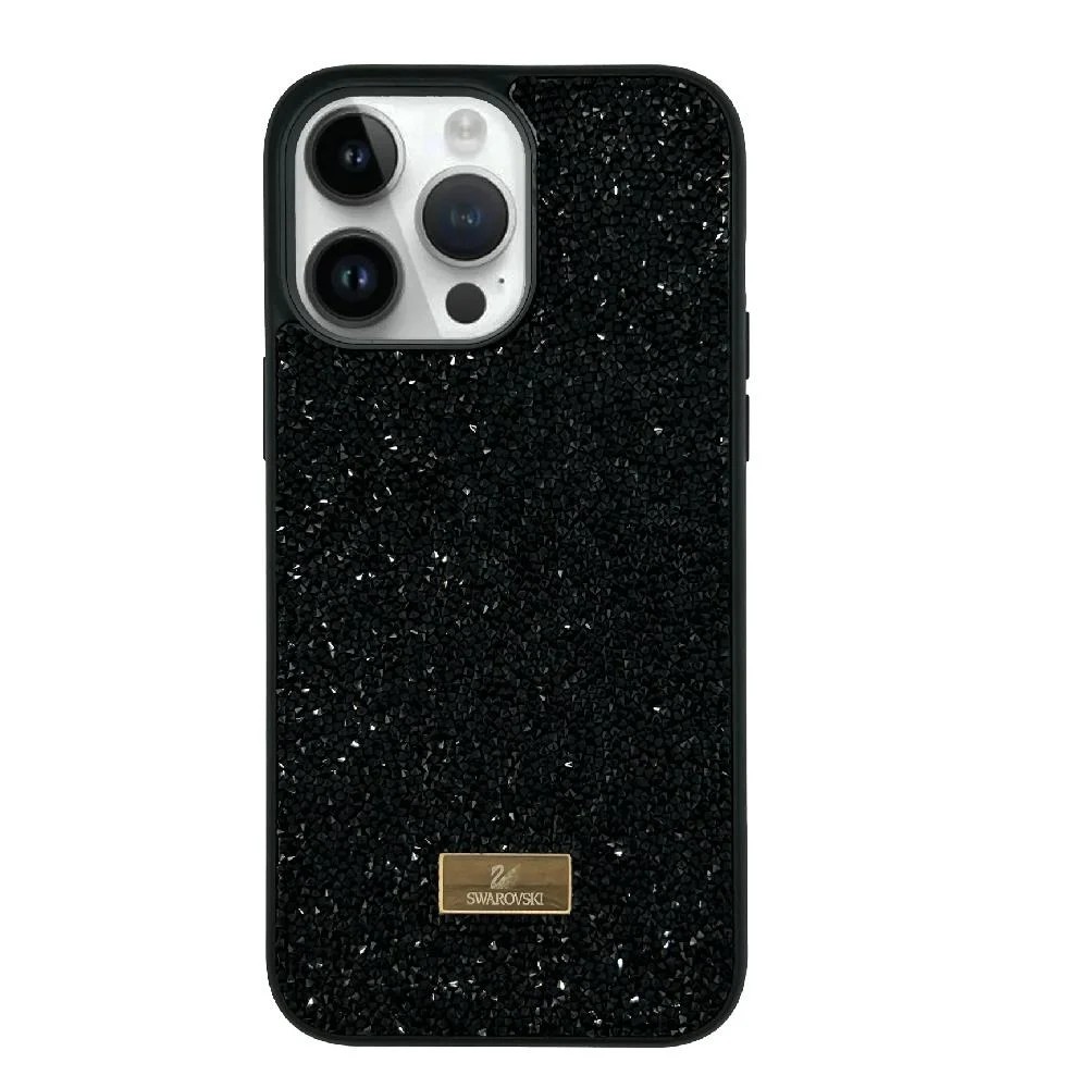 SWAROVSKI Siyah Taş Detaylı Iphone Telefon Kılıf