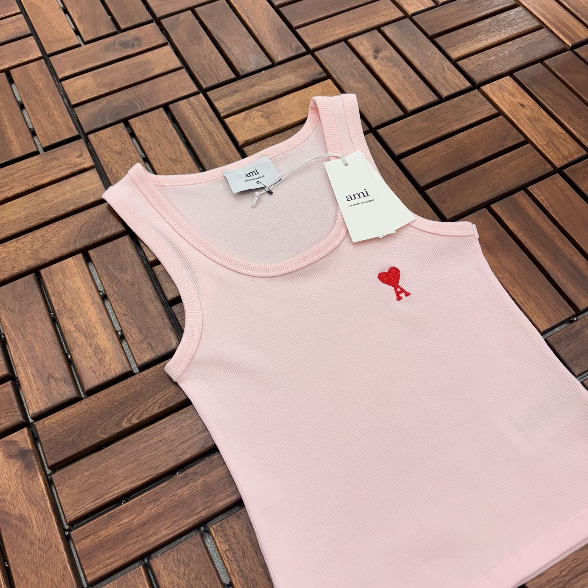 AMI Nakış Detaylı Fitilli Pembe Kadın Atlet BES177