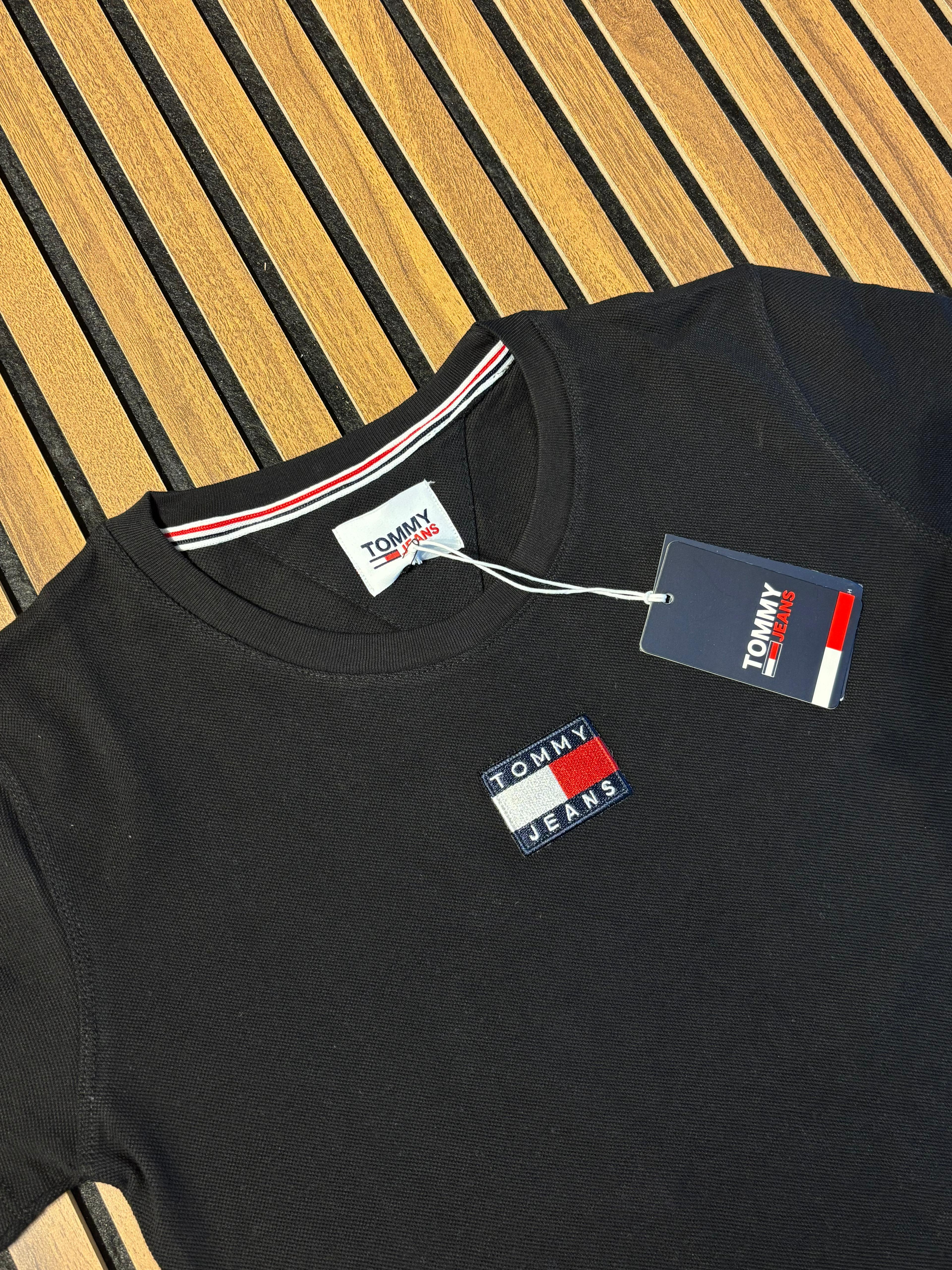 TOMMY JEANS Pike Kumaş Siyah Kadın T-Shirt