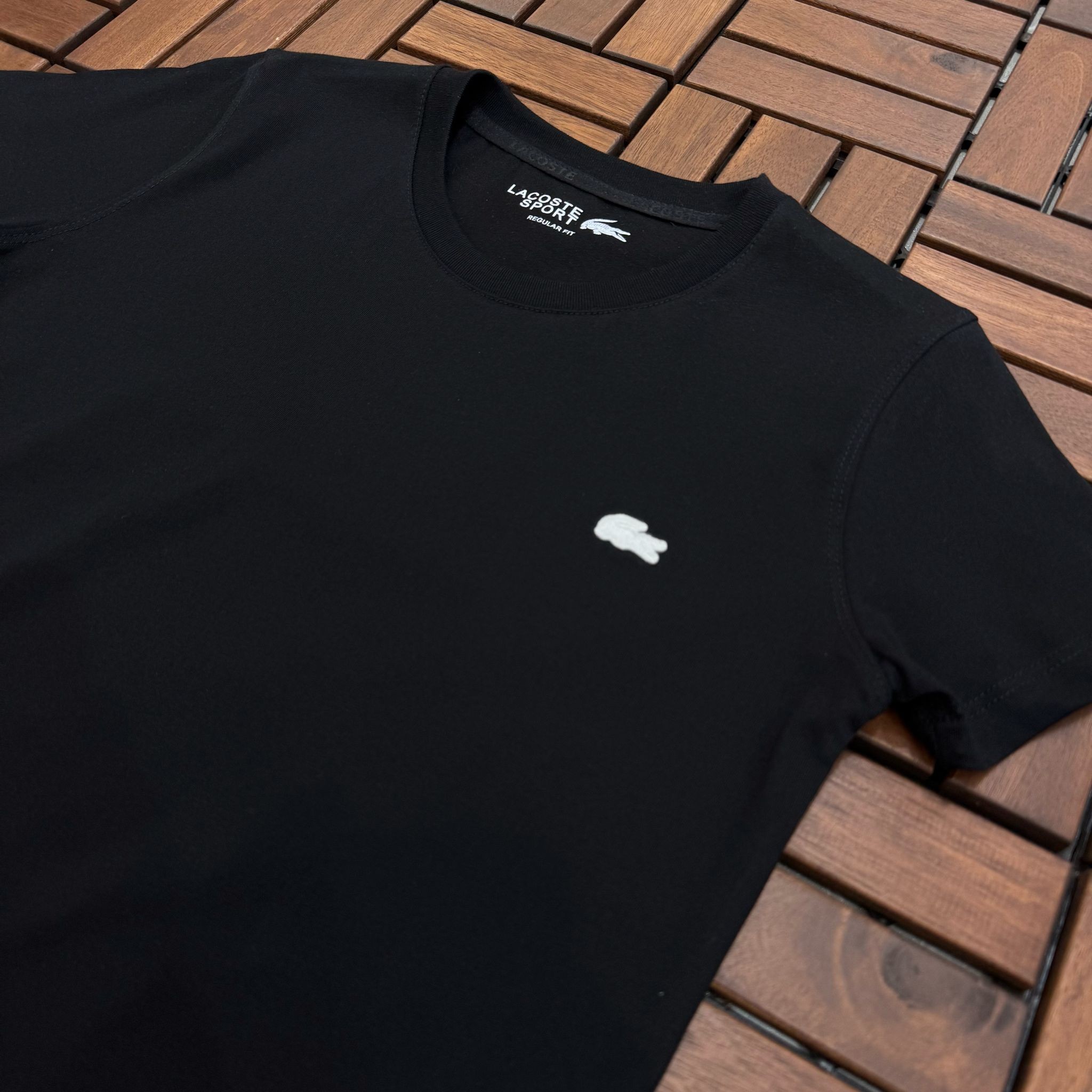LACOSTE Logo Detaylı Siyah Kadın T-Shirt BES100