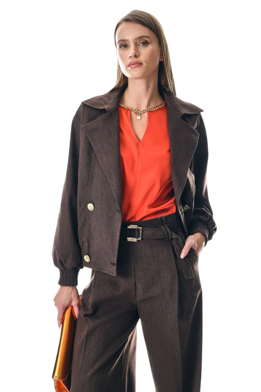 Berhani Ceketli Kahve Kadın Takım 62498