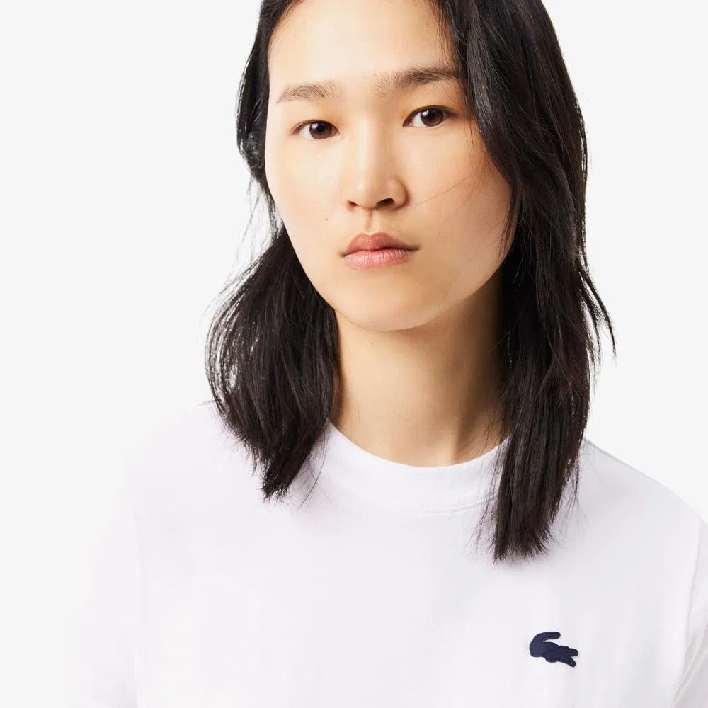 LACOSTE Logo Detaylı Beyaz Kadın T-Shirt BES100