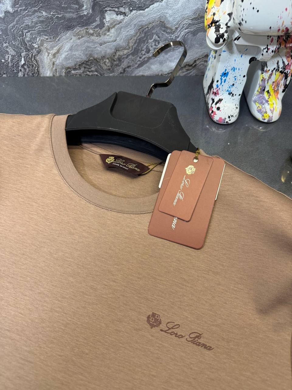 LORA PIANO Bisiklet Yaka Kahverengi Erkek T-Shirt F09