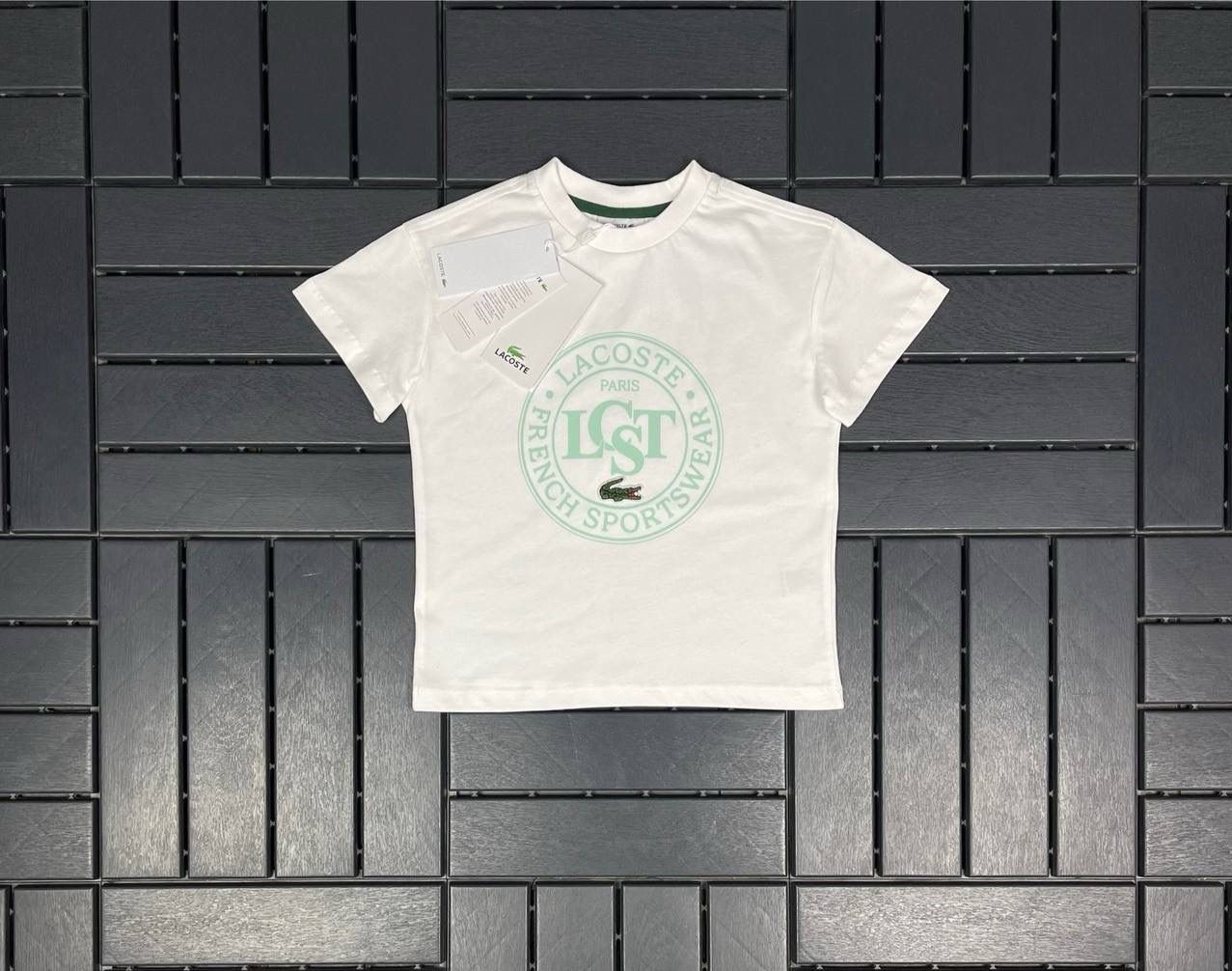 LACOSTE Baskı Detaylı Beyaz Çocuk T-Shirt 81016