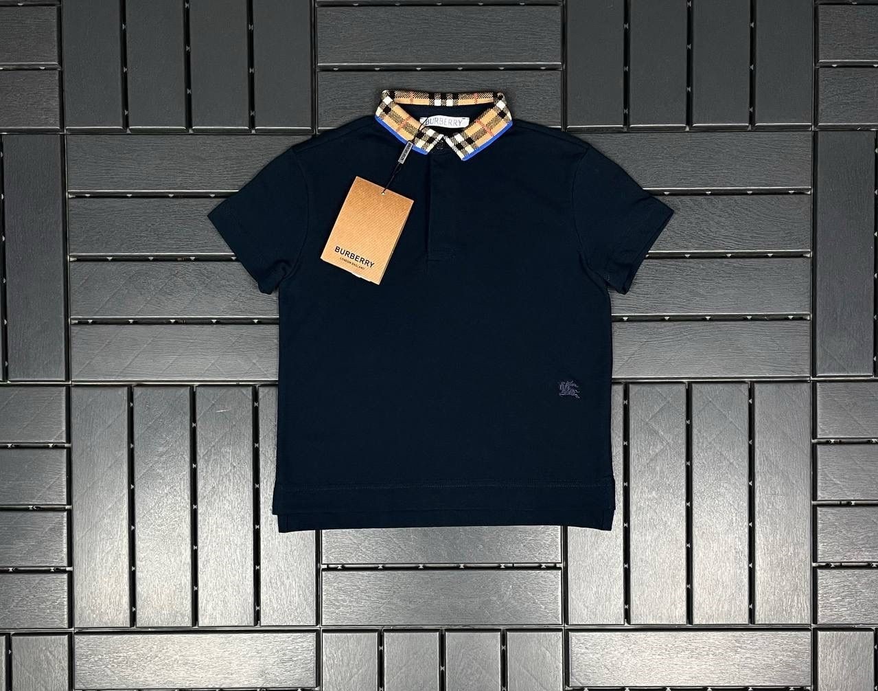 BURBERRY Polo Yaka Lacivert Çocuk T-Shirt 80004
