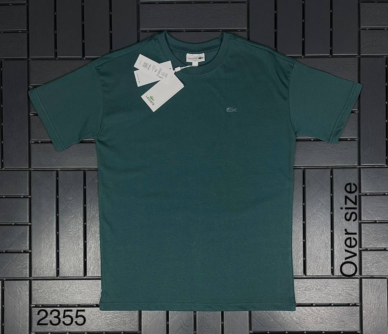 LACOSTE Koyu Yeşil Nakış Logo Baskılı Erkek T-Shirt 2355
