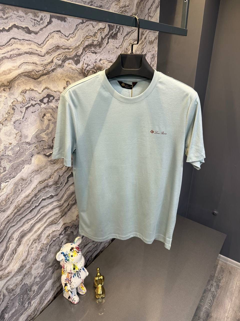 LORA PIANO Bisiklet Yaka Su Yeşili Erkek T-Shirt F09
