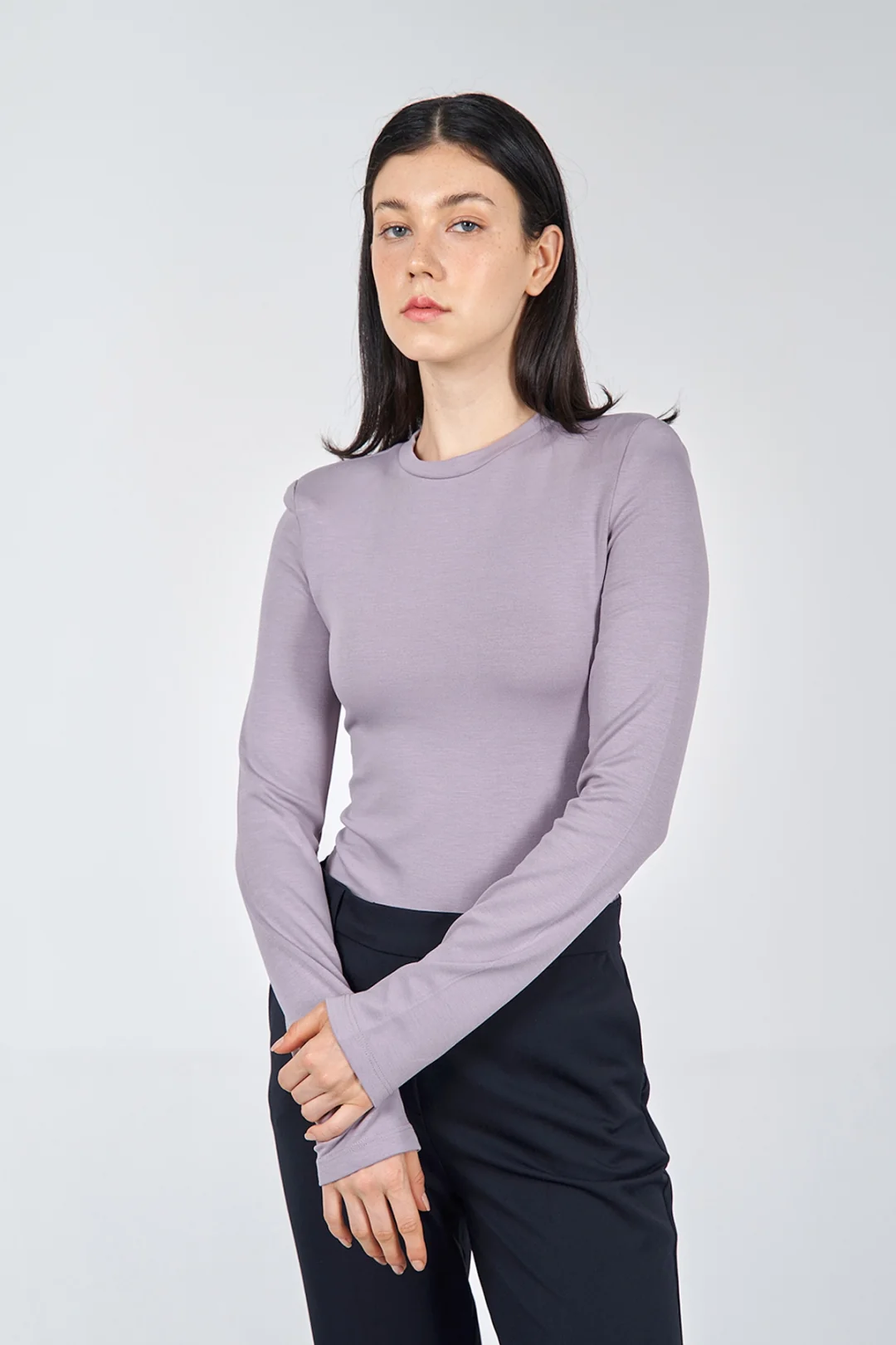 Berhani Bisiklet Yaka Vatkalı Lila Kadın Çıtçıtlı Body 071498