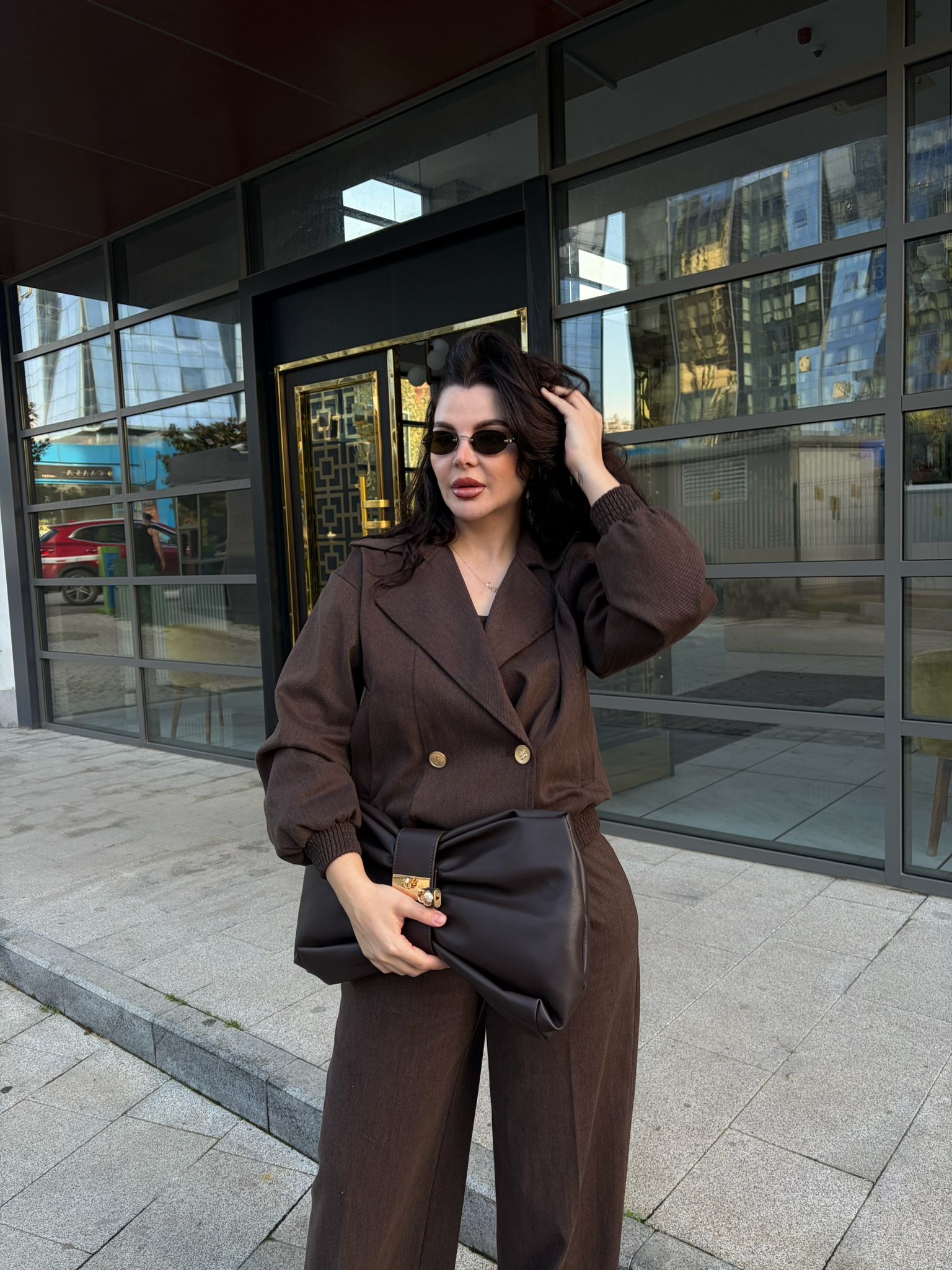 Berhani Deri Papyon Model Kahverengi Kadın Çanta 8296