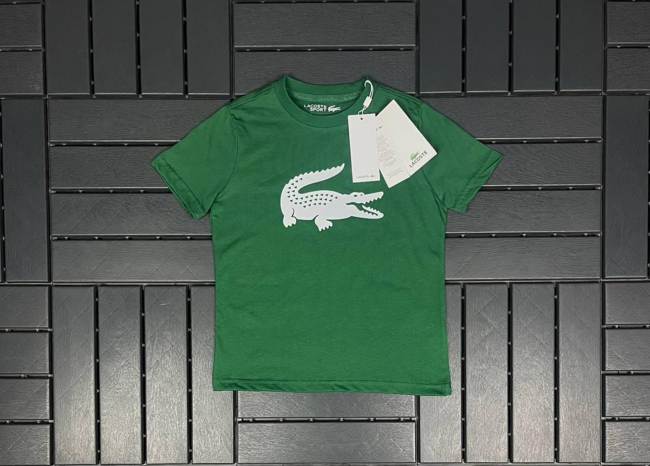 LACOSTE Beyaz Timsah Baskılı Yeşil Çocuk T-Shirt 81000