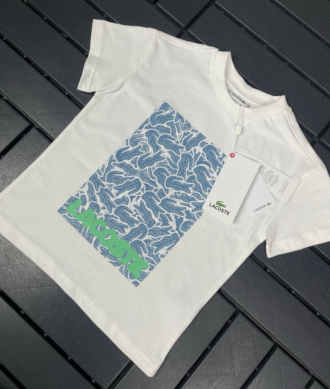 LACOSTE Baskı Detaylı Beyaz Çocuk T-Shirt 81015