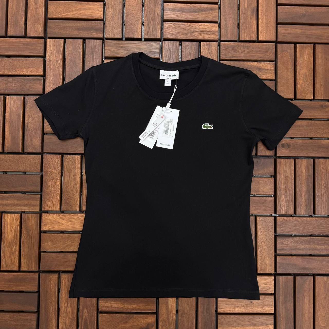 LACOSTE Logo Detaylı Siyah Kadın T-Shirt 2516