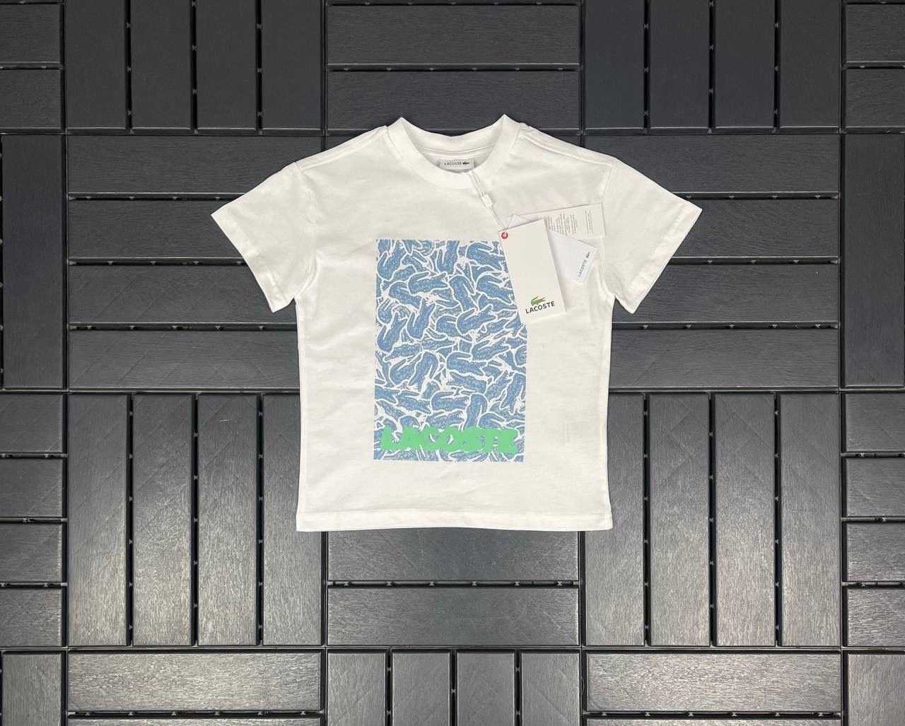 LACOSTE Baskı Detaylı Beyaz Çocuk T-Shirt 81015